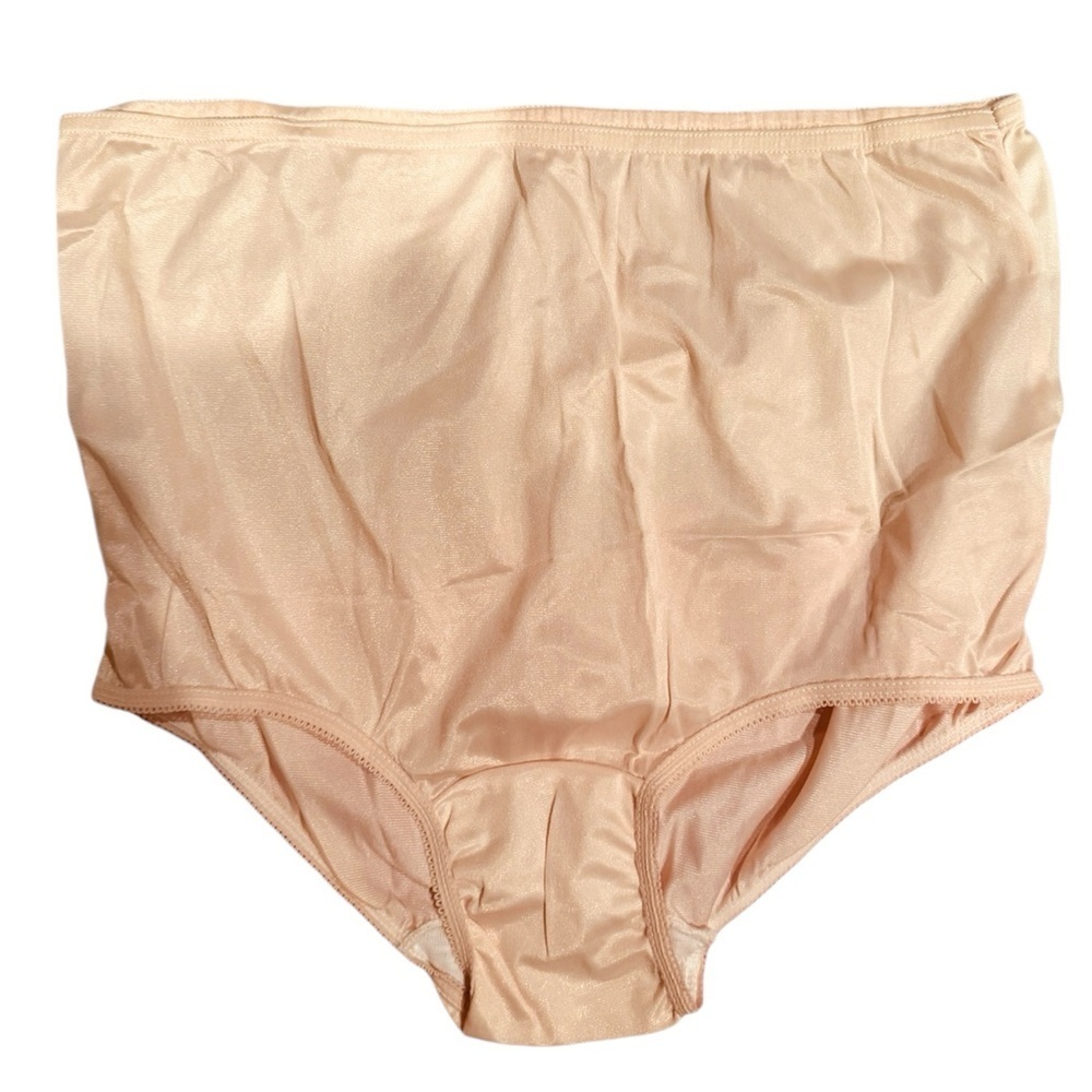 VTG Style Antron III Women’s Granny Panties - 100% Nylon Beige Size: L